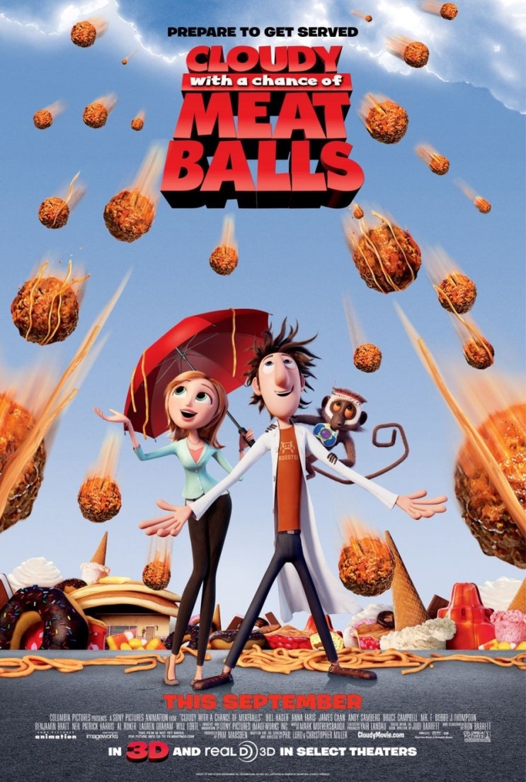 미국 애니 알록달록 화려한 색감과 귀여운 상상 하늘에서 음식이 내린다면 Cloudy With A Chance Of Meatballs 2009 네이버 블로그