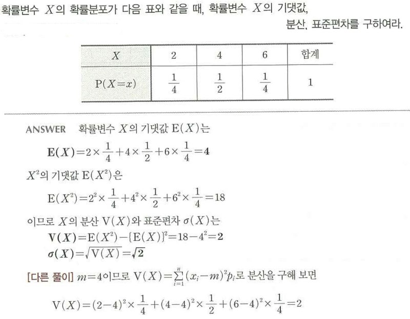 이산확률변수의 기댓값 평균 분산 표준편차 네이버 블로그