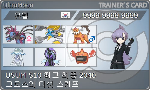 Usum S10 2040 グロスと五人のスカーフ 韓国3位 世界86位 네이버 블로그