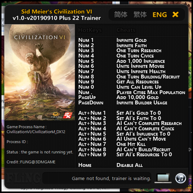 19 09 11 시드 마이어의 문명 6 트레이너 Sid Meiers Civilization Vi Trainer V1 0 22 3dm 네이버 블로그